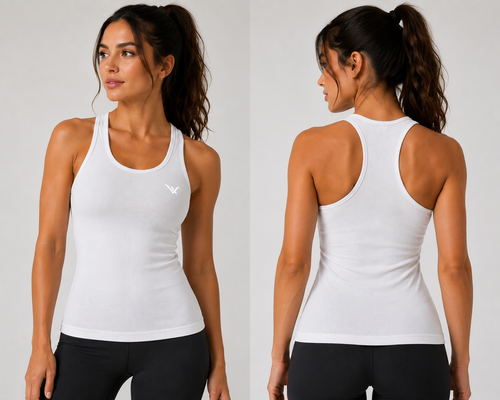 Vantix Women's Ribbed Performance Racerback Tank - front view
