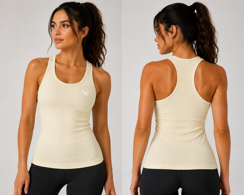 Vantix Women's Ribbed Performance Racerback Tank - back view