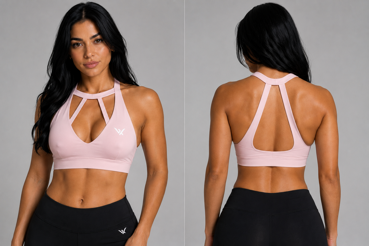Vantix Women's Performance Halter Crop Sports Bra - back view